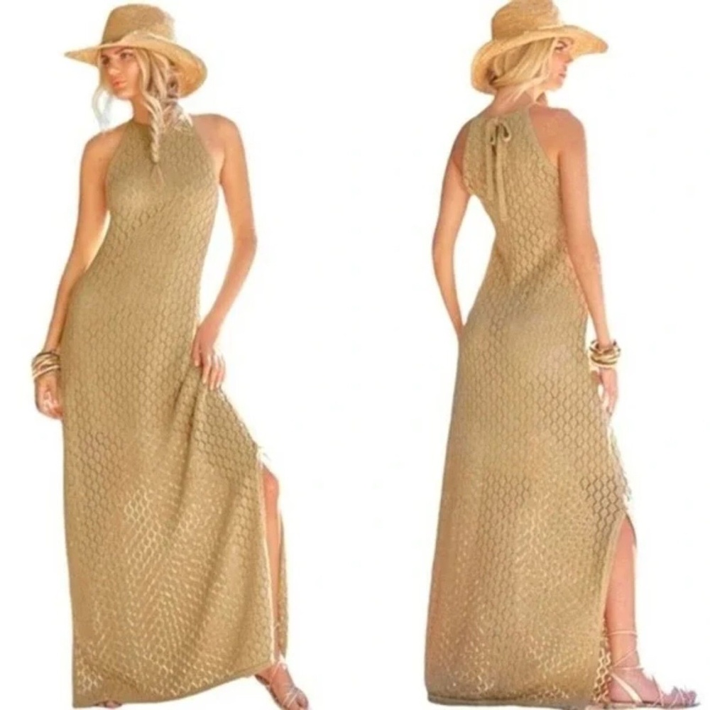 Boston Proper Halter knit summer maxi dress